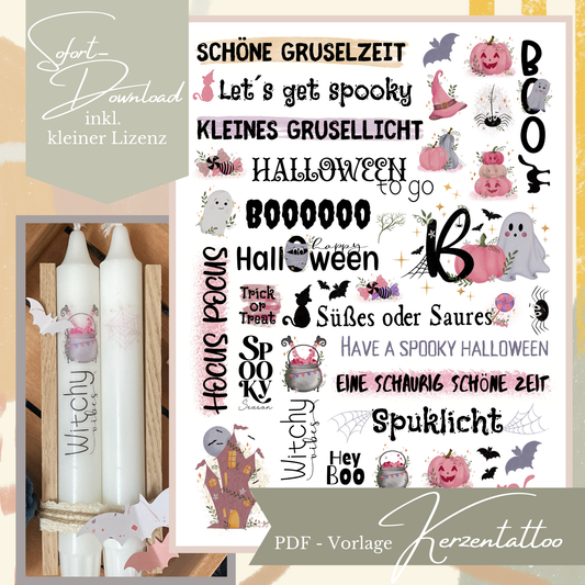 Süße Halloween Kerzentattoo