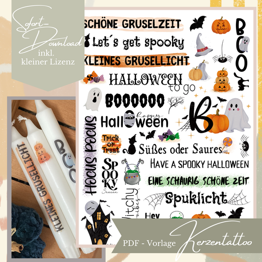 Gruselige Halloween Kerzentattoos