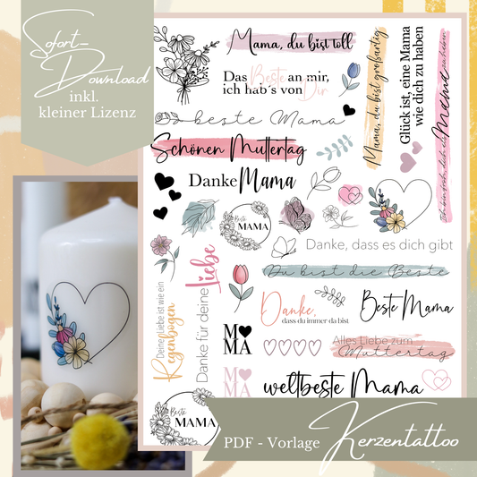 Muttertag Kerzentattoo