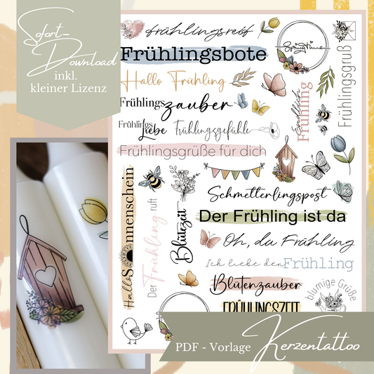 Kerzentattoo Frühling