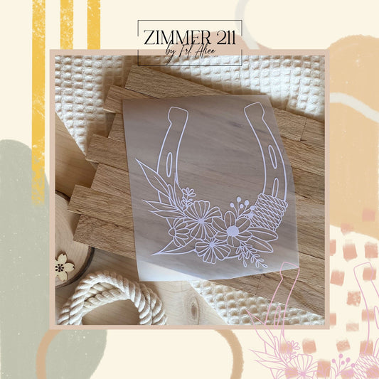 Hufeisen mit Blumen Plotterdatei