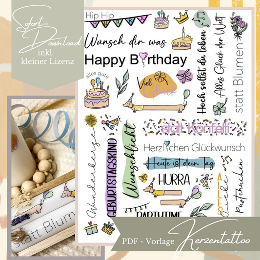 Kerzentattoo Geburtstag