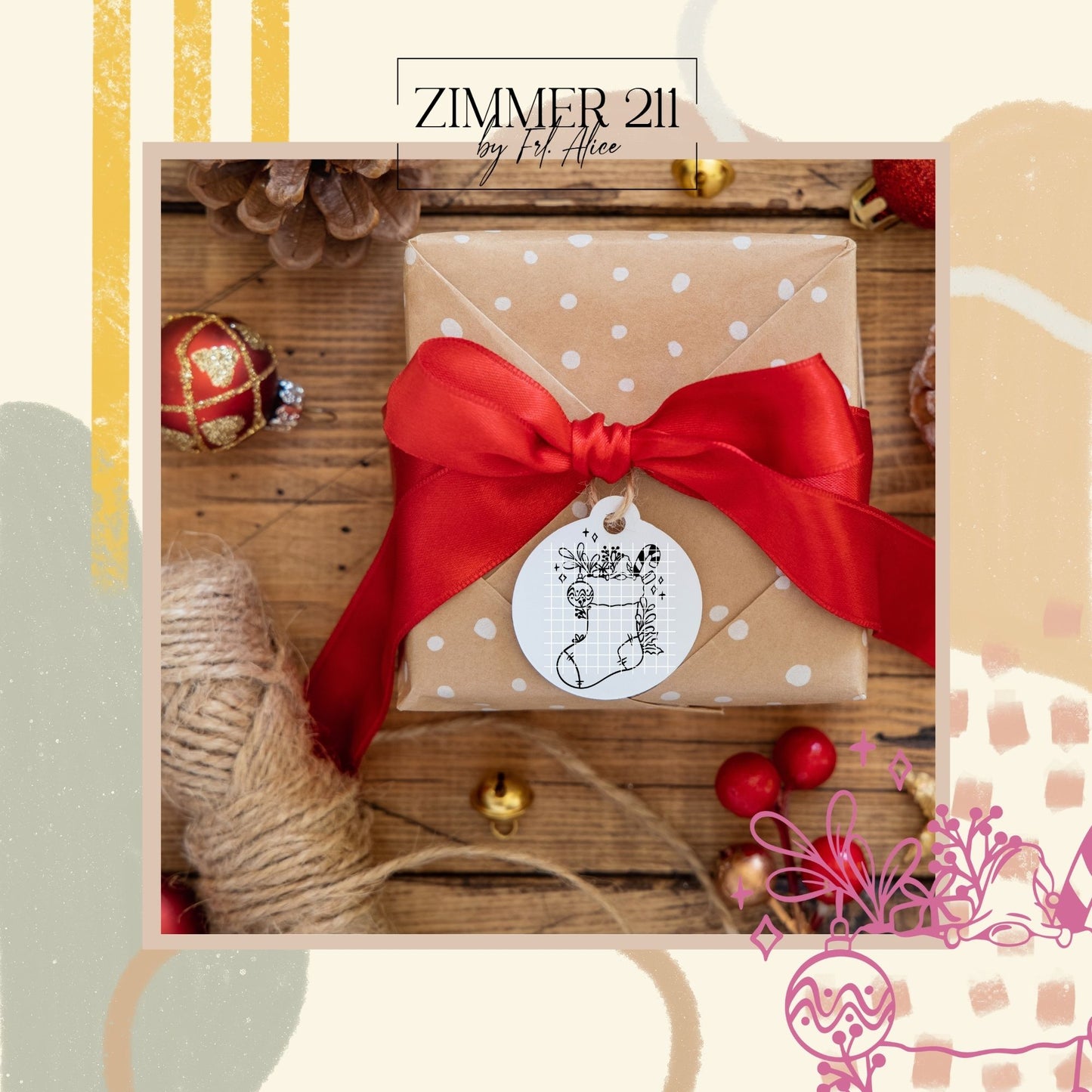 Weihnachtsstrumpf mit Wichtel