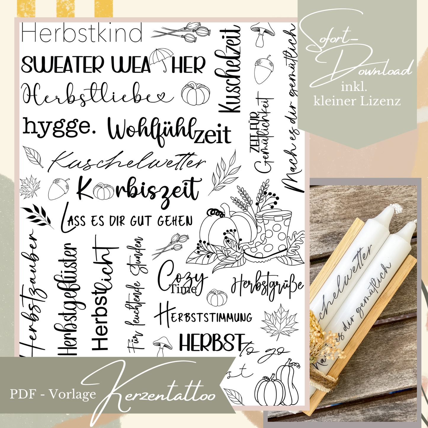 Kerzentattoo Herbst