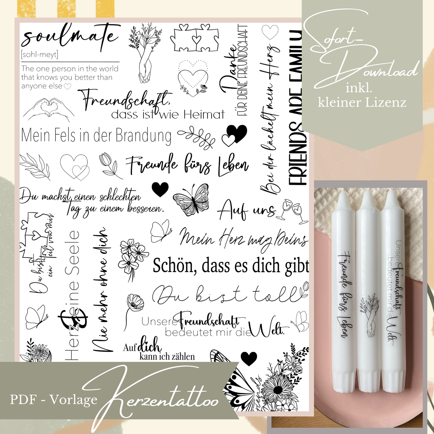 Kerzentattoo Freundschaft