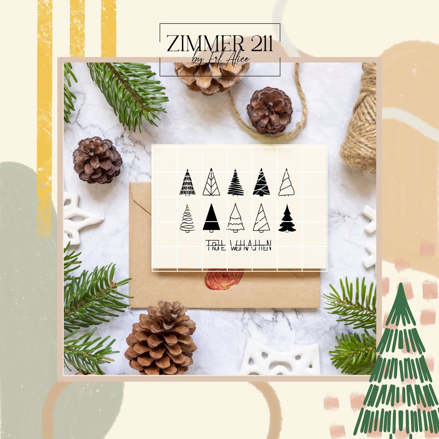 Weihnachtsbäume minimalistisch