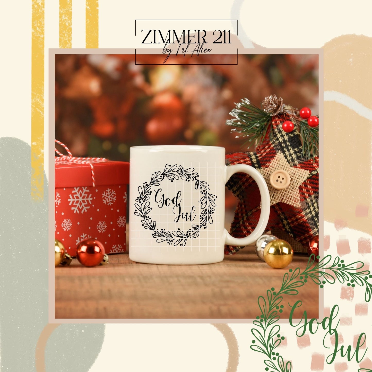 God Jul Weihnachtskranz