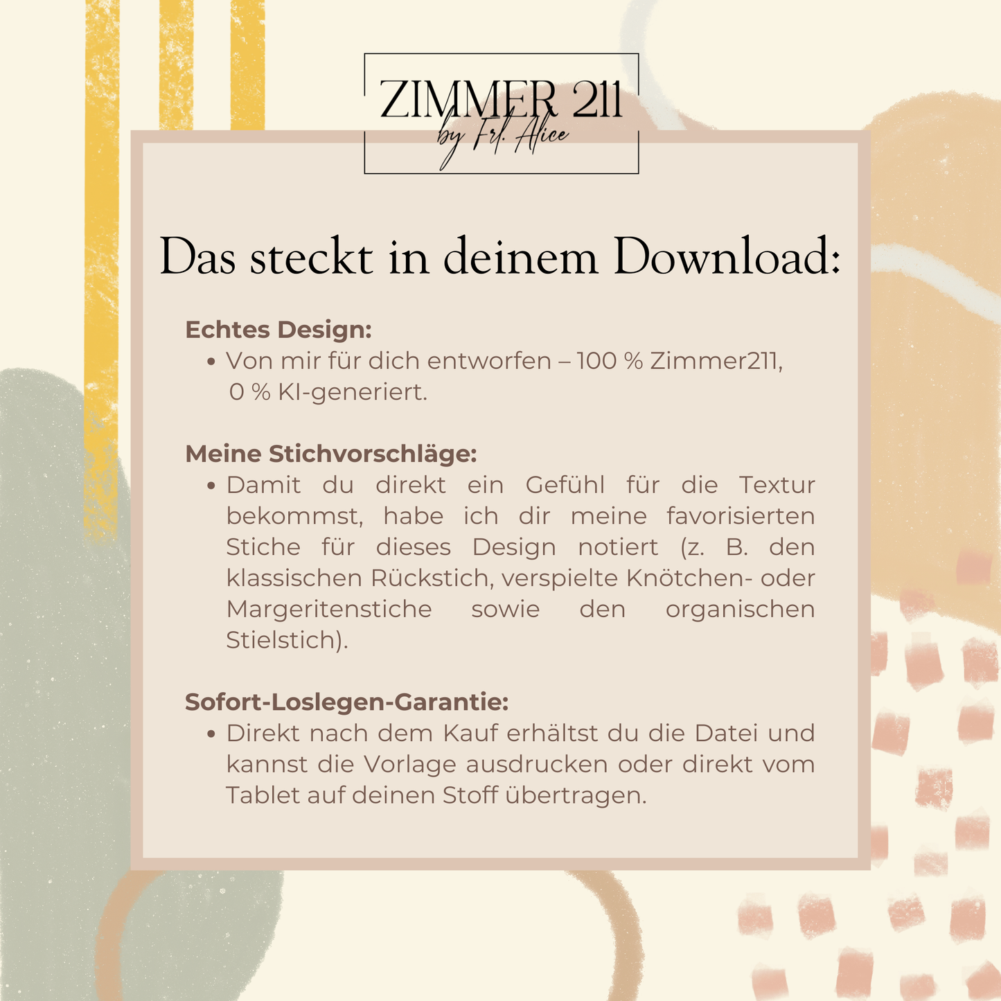 Digitale Stickvorlage Ostern | DIY Stickmuster für 15 cm Rahmen | PDF